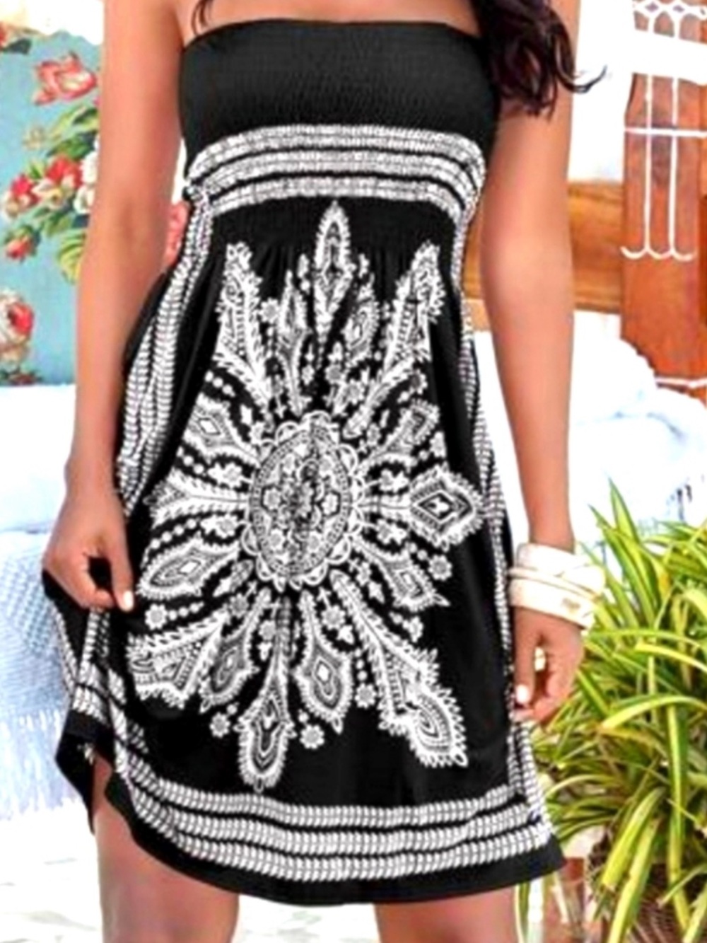 VENUS BLACK STRAPLESS SUNDRESS/MAXI DRESS or SWIM COVERUP - Picture 11 of 11